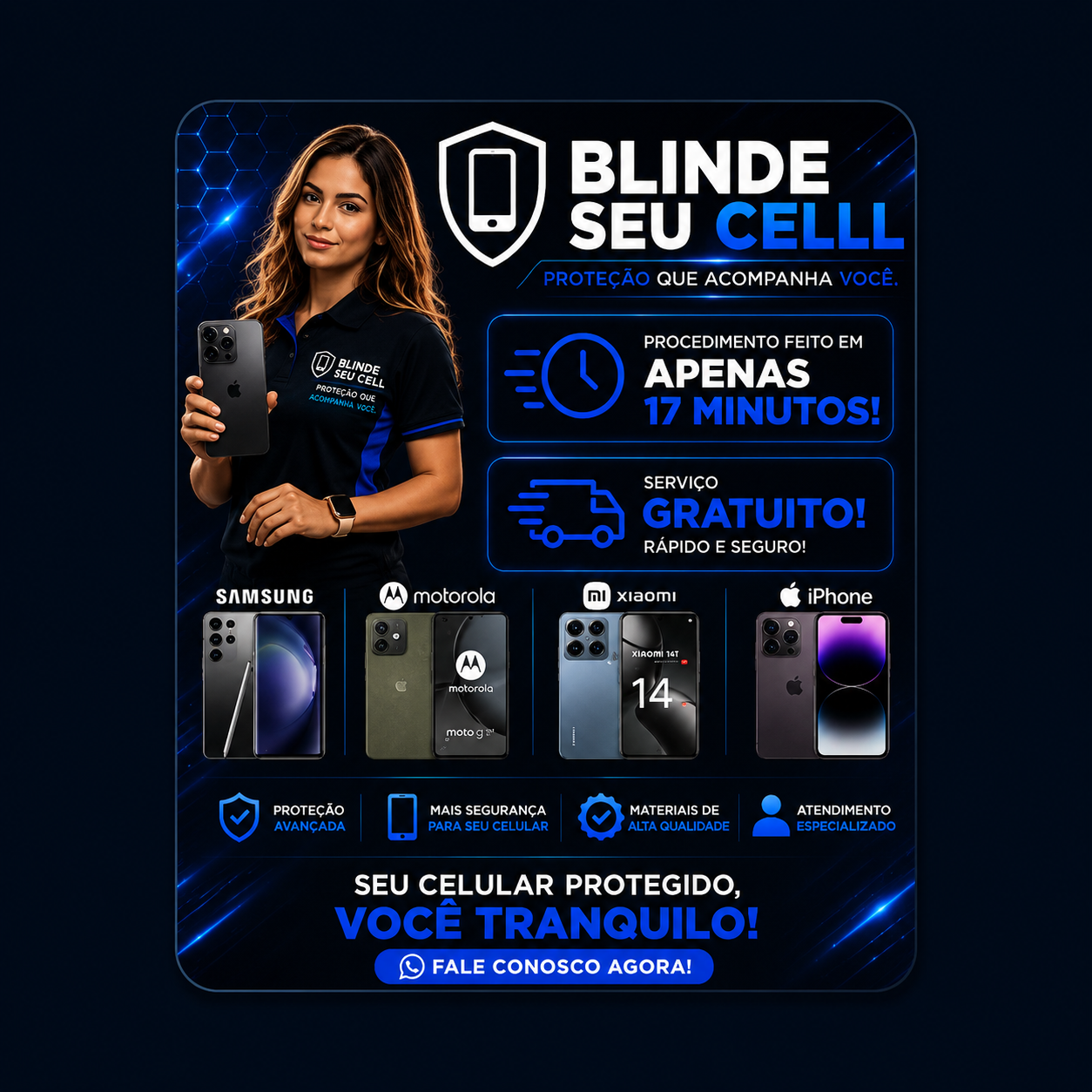 BLINDAGEM DE TELA PARA CELULAR